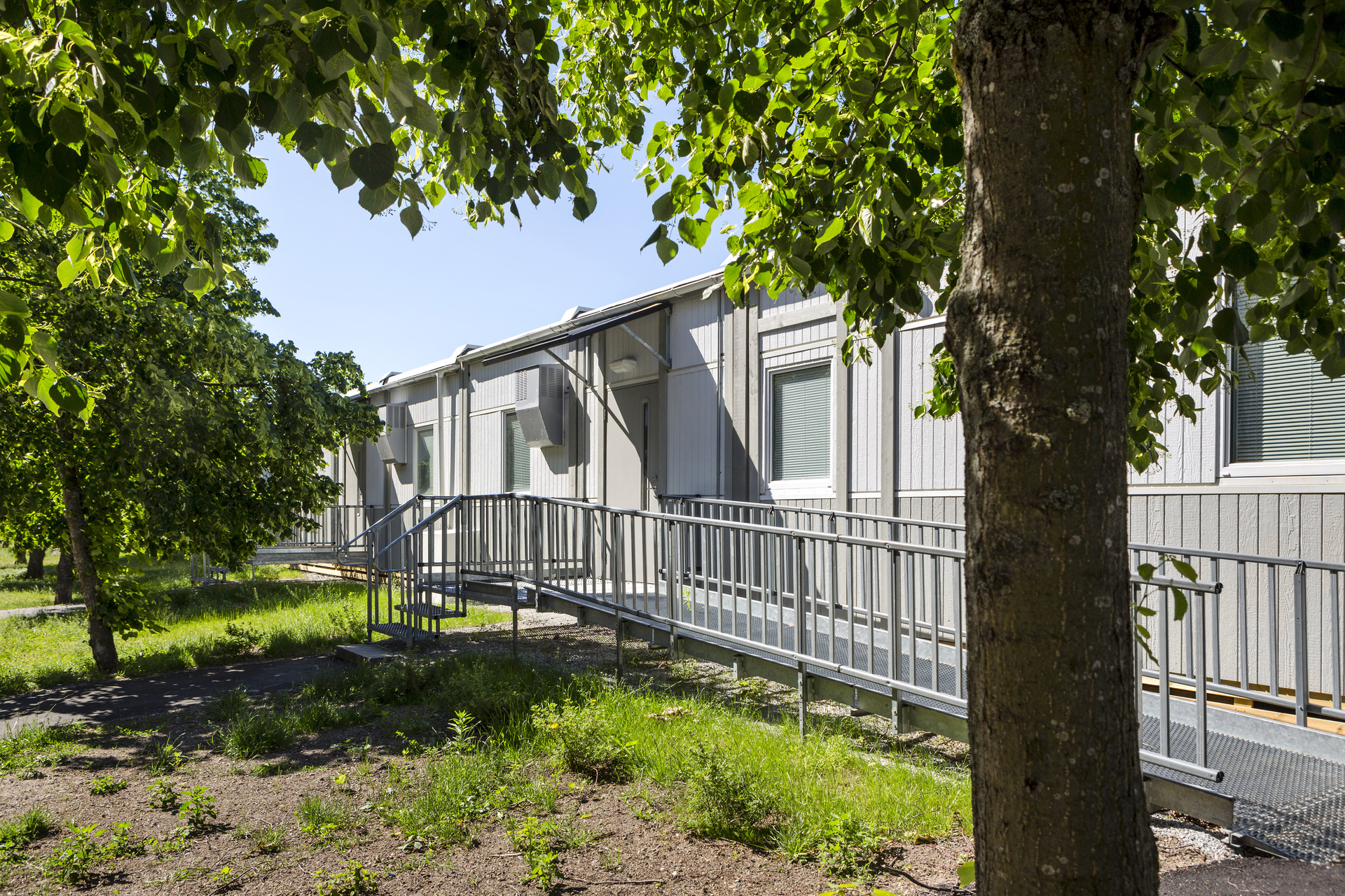 evakueringsboende i moduler i Henriksdal