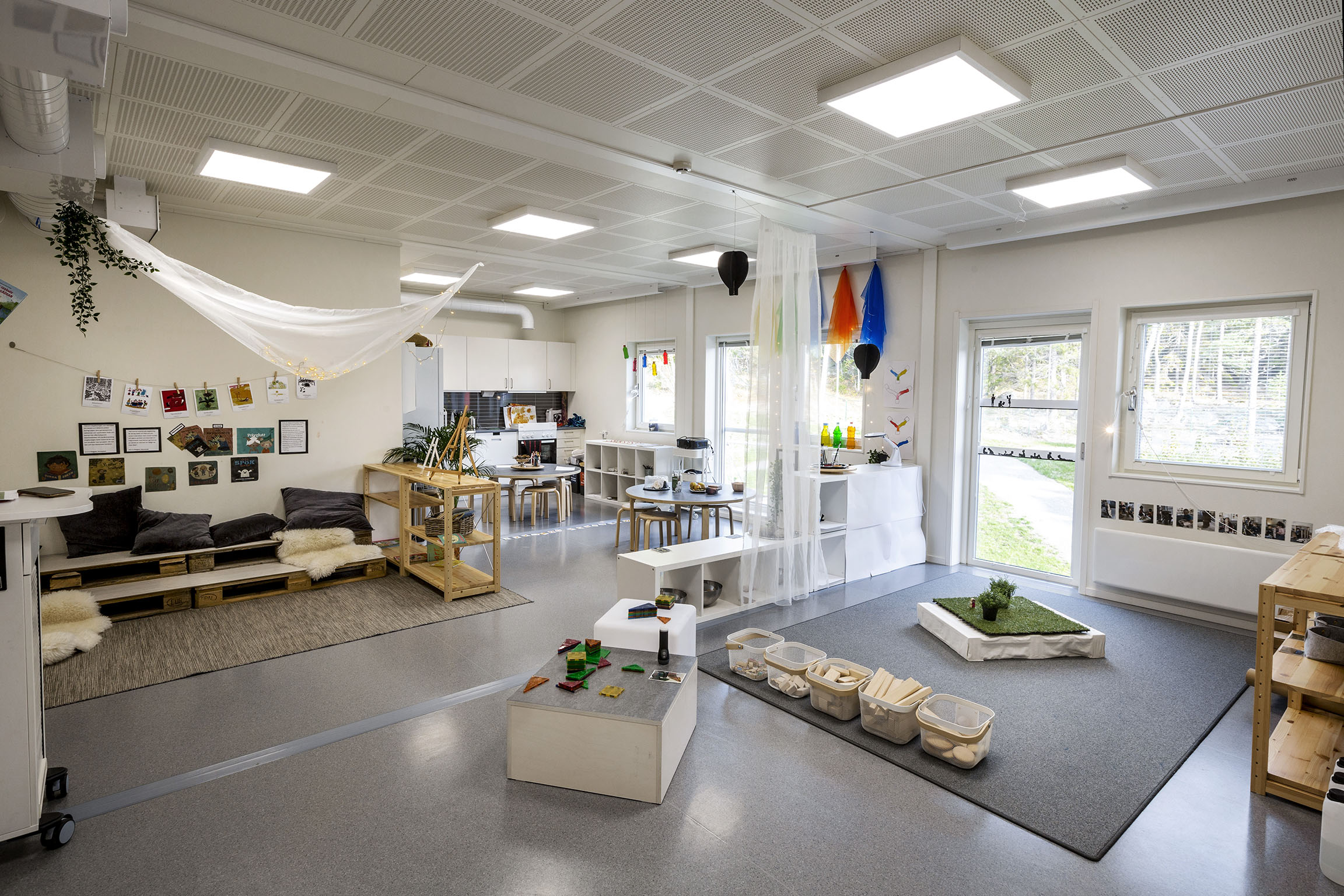 Interiör Expandias moduler, Oxelgrenshagens förskola i södertälje, leksaker