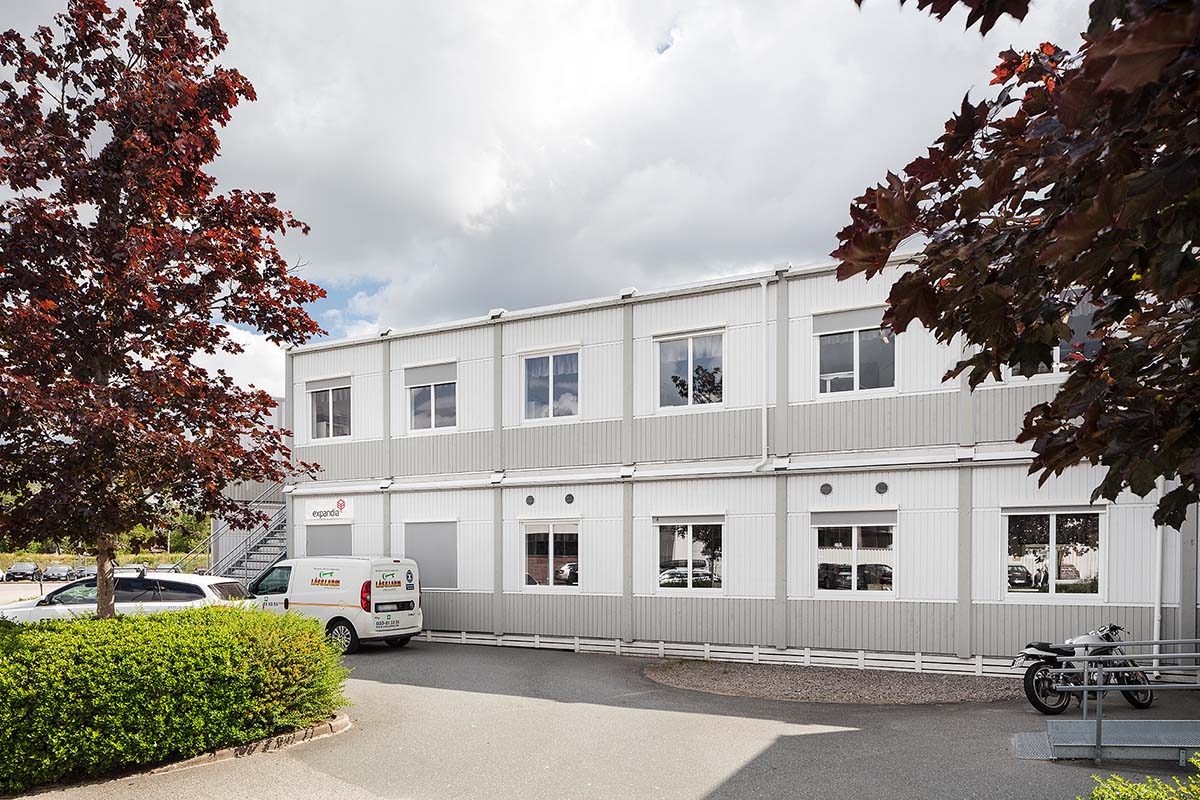 Thule Group kontorsmoduler från Expandia, placerade i Hillerstorp, Småland.